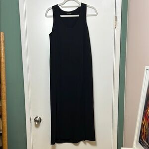 Massimo Dutti Women's Black Flowing Midi Dress - Size 06 US